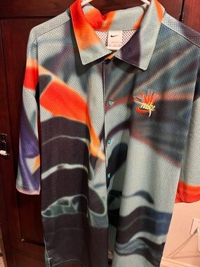 Nike Resort Hawaiian Mesh Shirt Teal  Men's